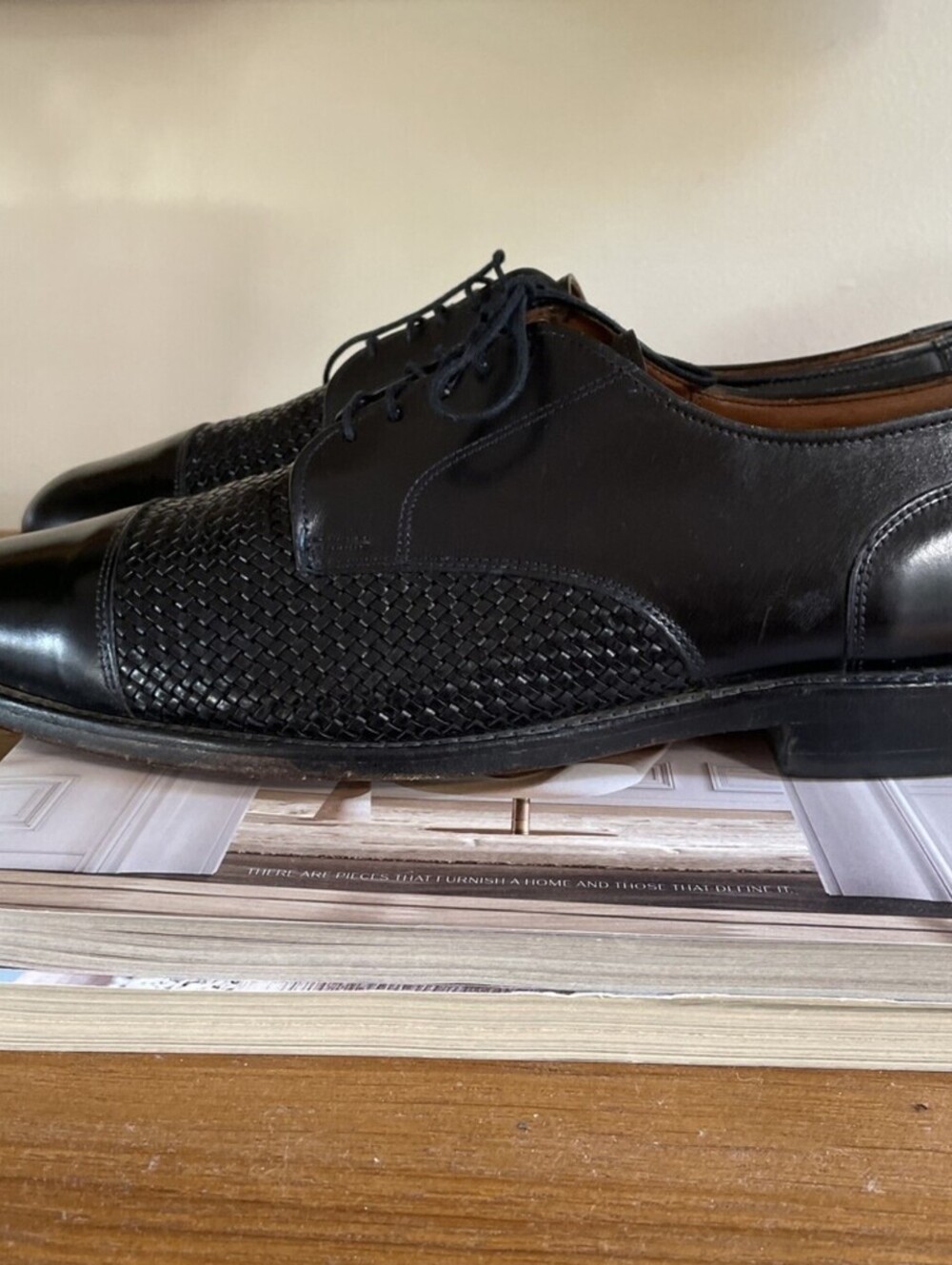 Allen Edmonds Oxford Woven Leather Cap Toe Shoe 9.5